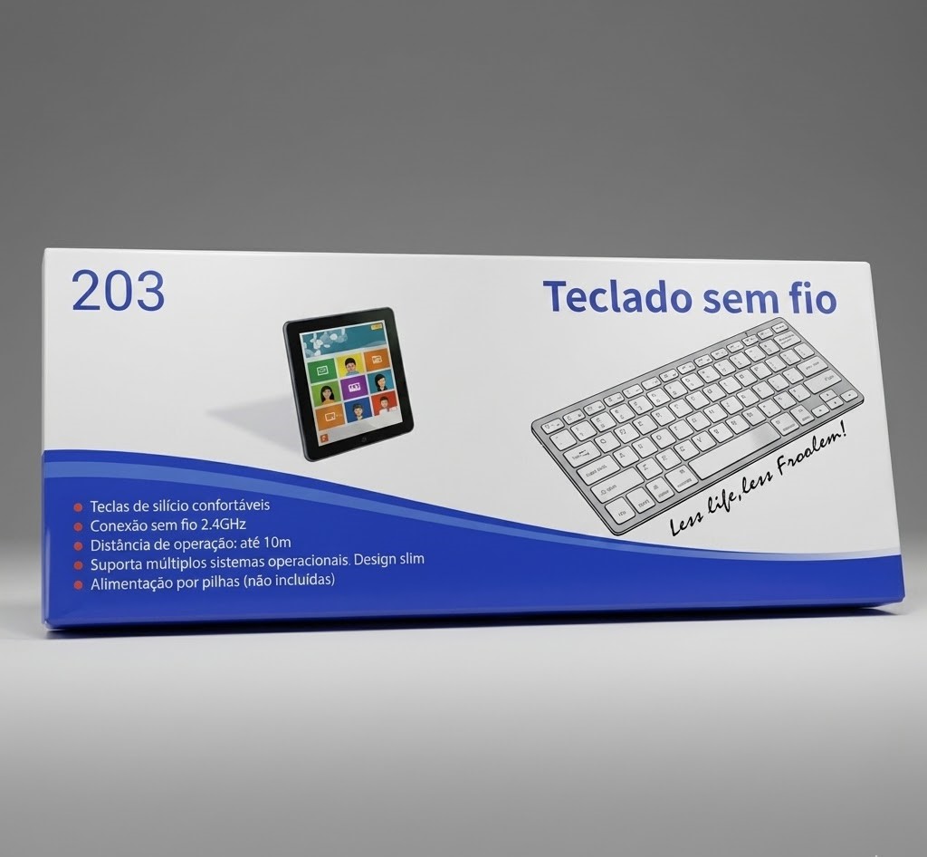 China Teclado Sem Fio 203 Ultra Slim Wireless Keyboard - Image 3