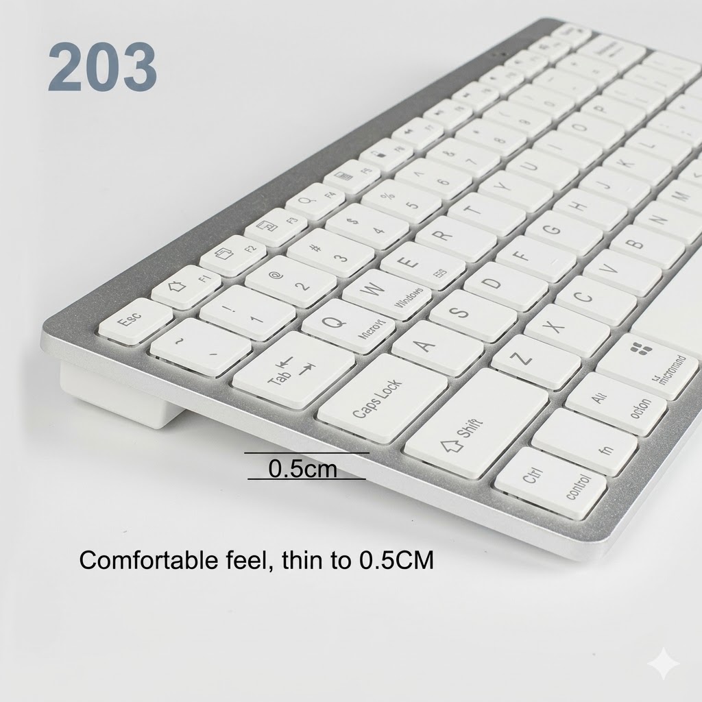 China Teclado Sem Fio 203 Ultra Slim Wireless Keyboard - Image 2